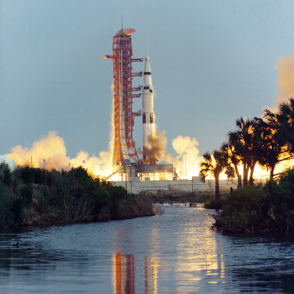 Apollo 13 launch. Scan by Kipp Teague.