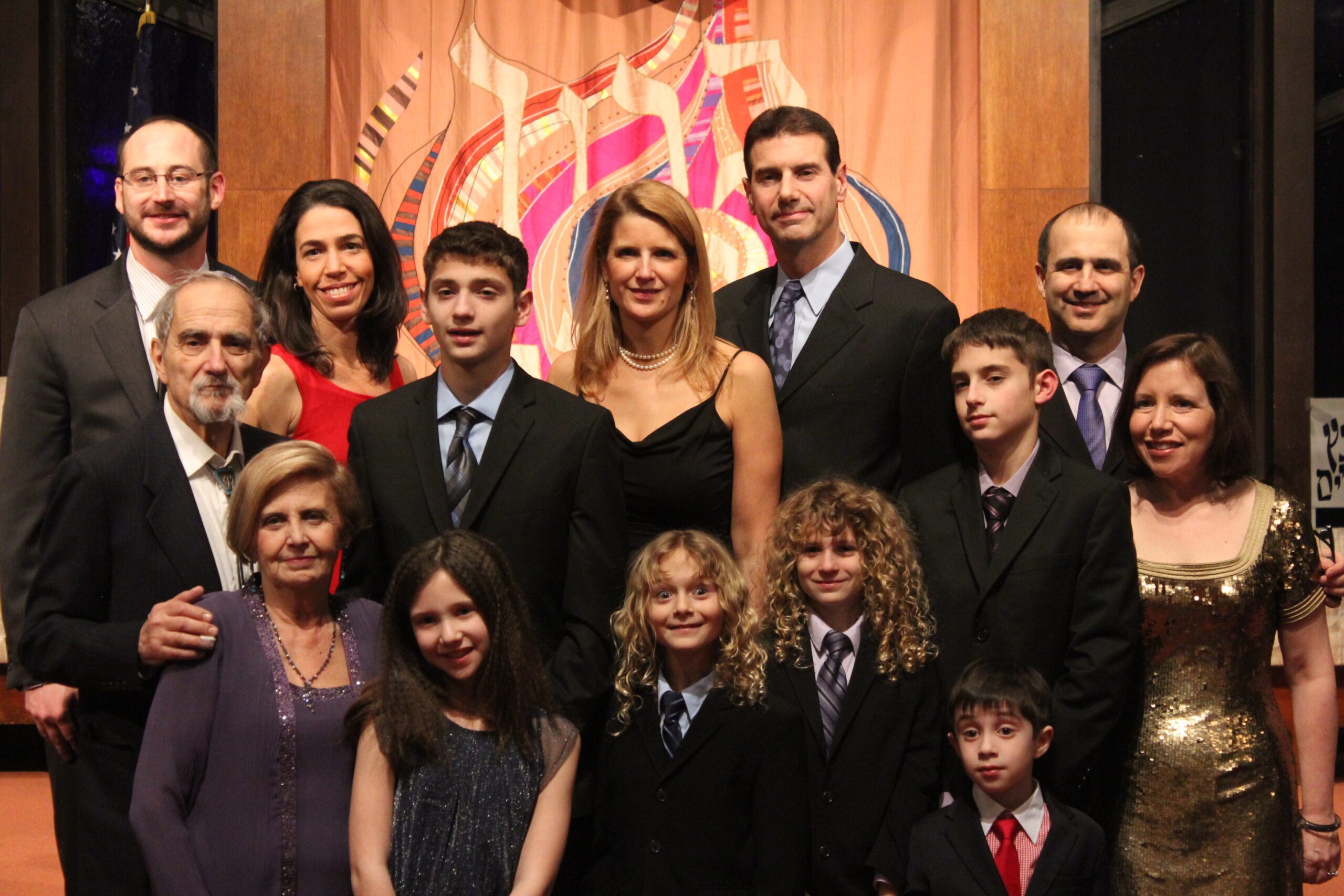 Tova and her family at her grandchildren Ari & Eitan’s Bar Mitzvah, 2014.